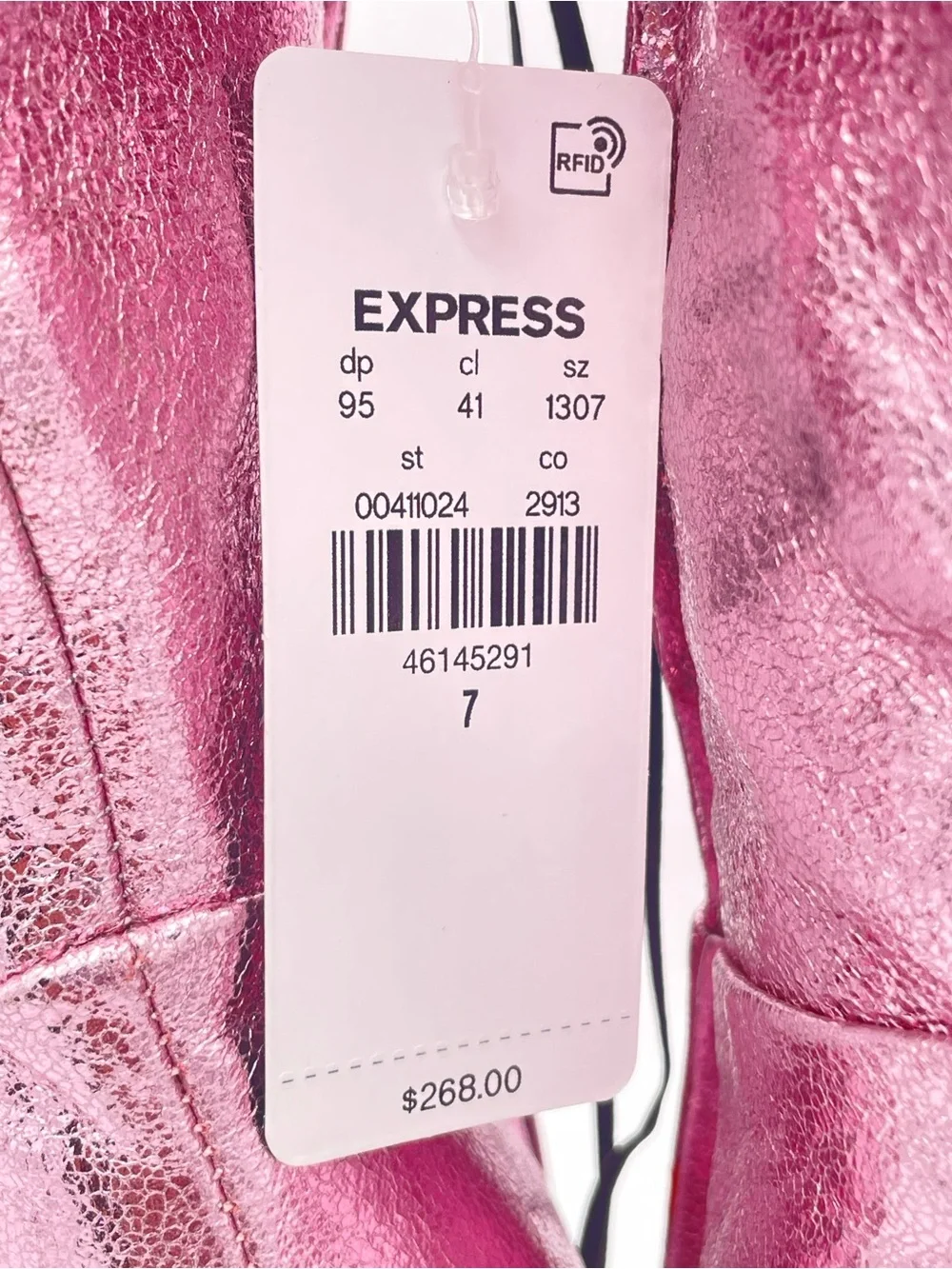BRIAN ATWOOD x EXPRESS Metallic Pink Over the Knee Boots Size 7 NWT